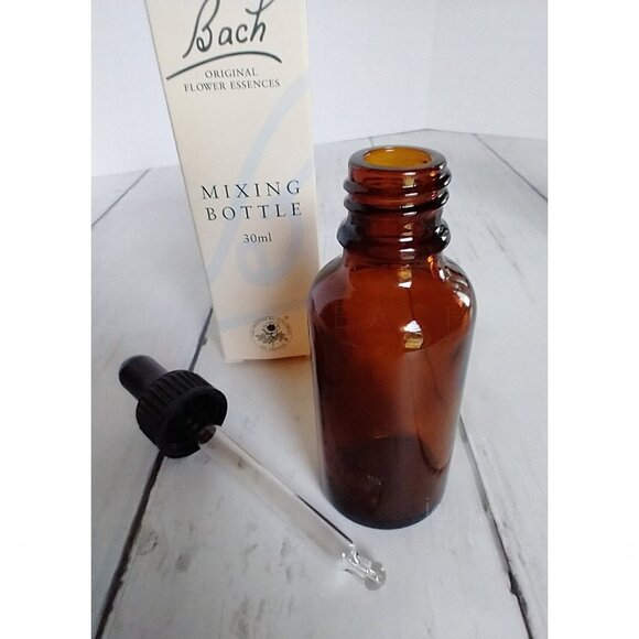 Bach Flower Essences Mixing Bottle 30ml Empty Amber Glass with Dropper Top New - Picture 1 of 8